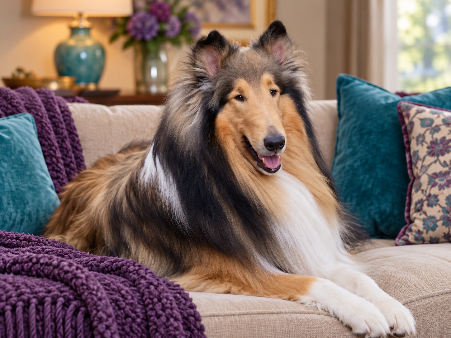 Bogart relaxing on the couch