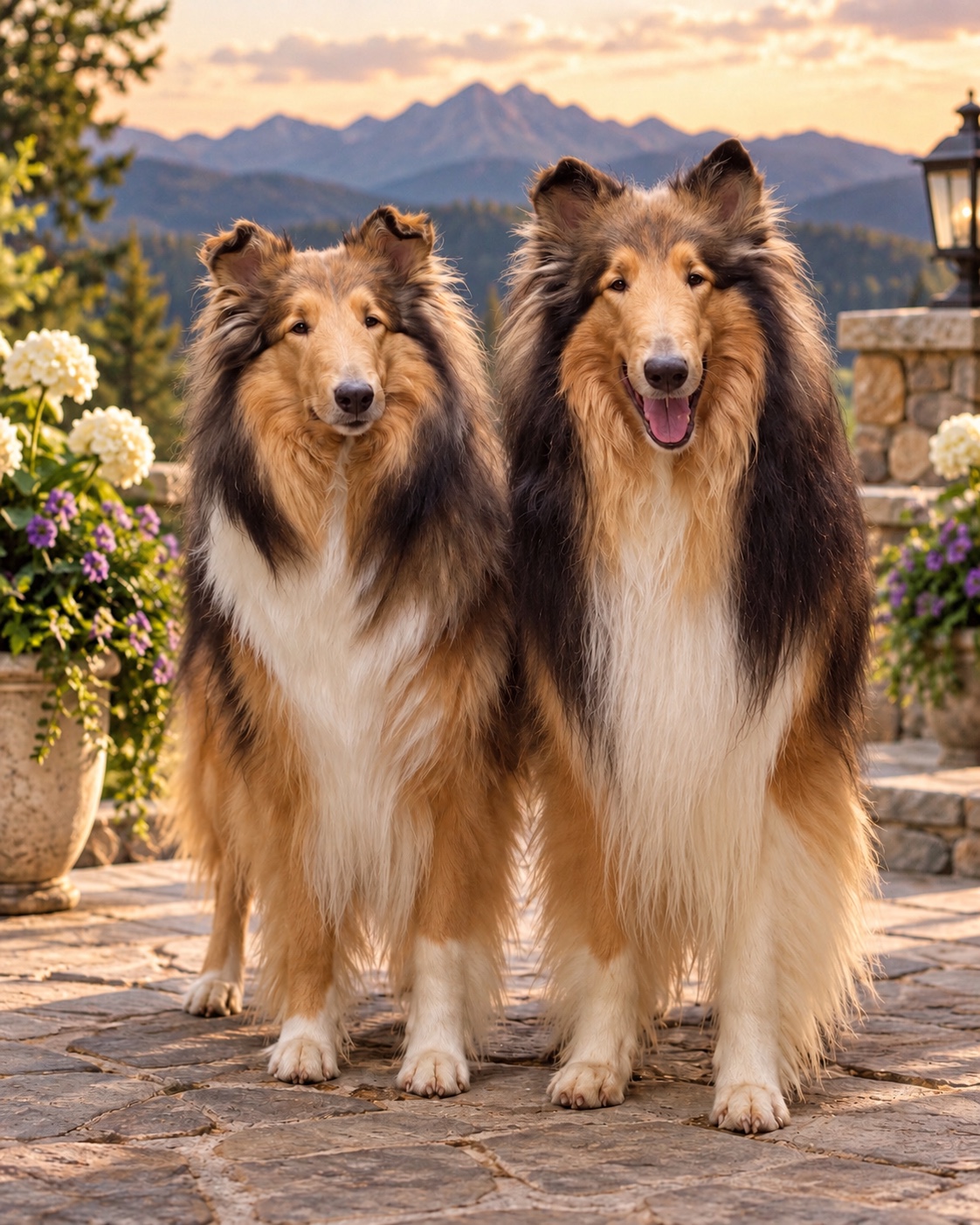 Paris and Bogart enjoying the mountain views